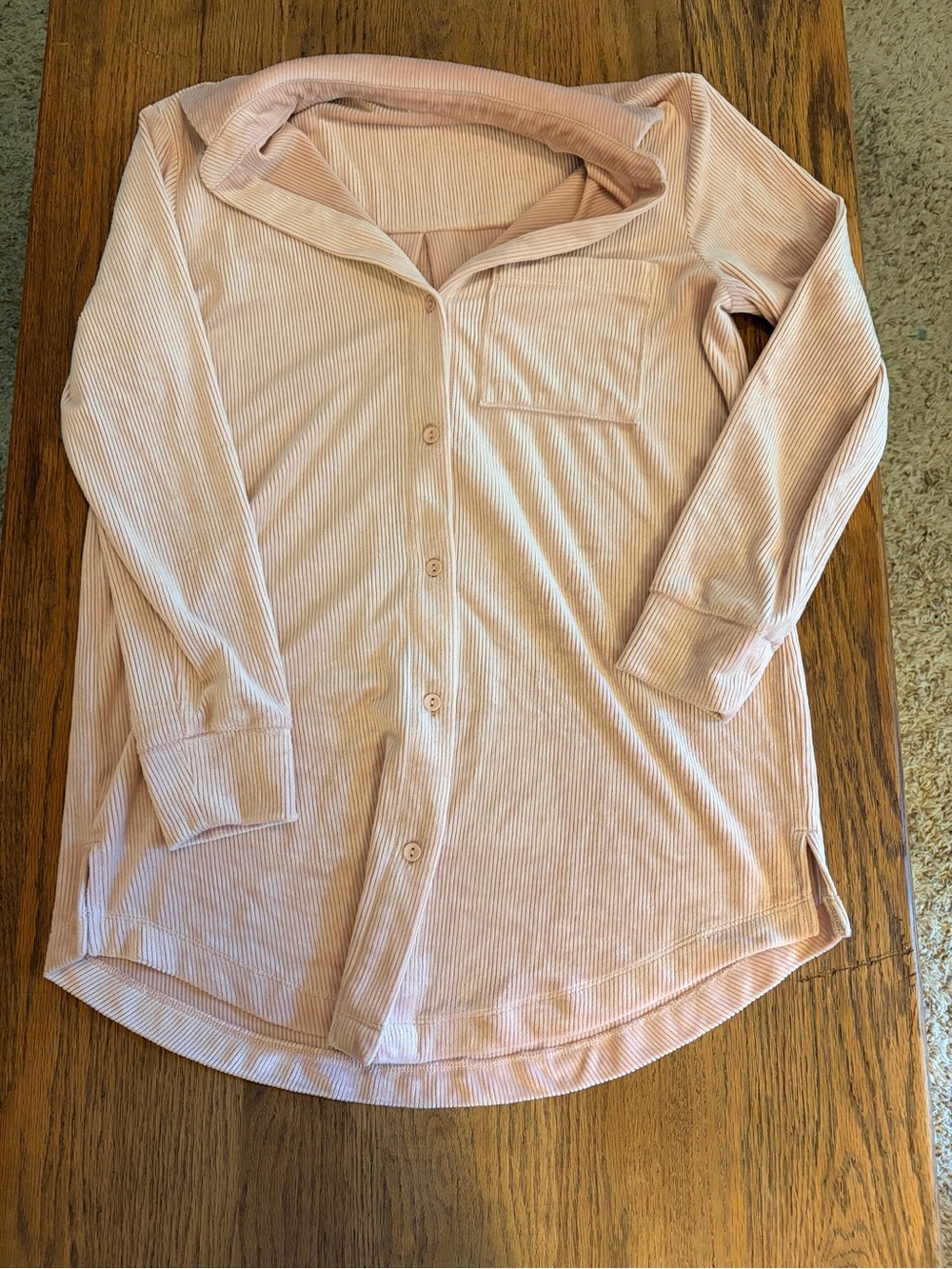 Women's Blush Pink Soma Ribbed Button-Front Pajama Set